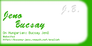 jeno bucsay business card