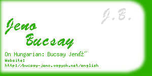 jeno bucsay business card